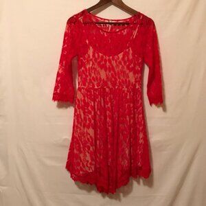 Free People Lace Red Dress